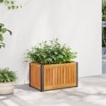 Jardinieră de grădină, 45x30x27,5 cm, lemn masiv acacia/oțel GartenMobel Dekor