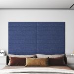 Panouri de perete 12 buc. albastru 90x15 cm textil 1,62 m² GartenMobel Dekor