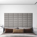 Panouri de perete 12 buc. gri deschis 30x15 cm textil 0,54 m² GartenMobel Dekor