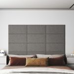 Panouri de perete 12 buc. gri deschis 60x30 cm textil 2,16 m² GartenMobel Dekor