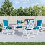 Perne de scaun cu spătar înalt, 4 buc, bleu, țesătură Oxford GartenMobel Dekor