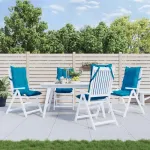 Perne de scaun cu spătar înalt, 4 buc, bleu, țesătură Oxford GartenMobel Dekor