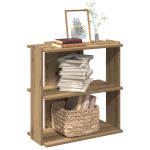 Bibliotecă 3 etaje stejar artizanal 60x30x60 cm lemn prelucrat GartenMobel Dekor