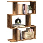 Bibliotecă/separator 3 niveluri lemn vechi 70x24x97 cm lemn GartenMobel Dekor