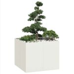 Jardinieră alb 100x100x80 cm oțel GartenMobel Dekor