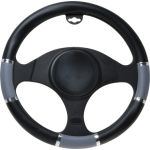 Husa volan Chrome Ring Gri, material cauciucat, diametru 37-39cm AutoDrive ProParts