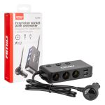 Triplu stecher bricheta, priza cu prelungitor, cu volmetru 12V USB 2.0, USB C AutoDrive ProParts