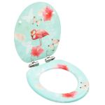 Capac WC cu închidere silențioasă, MDF, model flamingo GartenMobel Dekor
