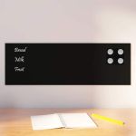 Placă magnetică de perete neagră 60x20 cm din sticlă securizată GartenMobel Dekor