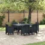 Masă de grădină Antracit 150x100x73 cm Poly Rattan GartenMobel Dekor