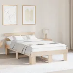 Cadru de pat cu tăblie 135x190 cm din lemn masiv de pin GartenMobel Dekor