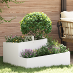 Ghiveci Alb 80x80x50 cm Oțel laminat la rece GartenMobel Dekor