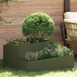 Ghiveci Verde Măslin 80x80x50 cm Oțel Laminat la Rece GartenMobel Dekor