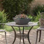 Ghiveci Metalic Negru Metal 40 x 40 x 15 cm Durabil GartenMobel Dekor