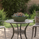 Ghiveci Metalic Verde Măsliniu Metal 40 x 40 x 15 cm GartenMobel Dekor