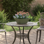 Ghiveci Metalic Verde Olive Metal Mediu Inserții Decorative GartenMobel Dekor