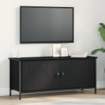 Suport TV din stejar negru Stejar negru Placă aglomerată, Metal GartenMobel Dekor