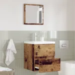 Cabinet de stocare pentru baie Lemn vechi MDF cu furnir de lemn GartenMobel Dekor