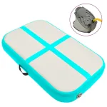 Saltea gimnastică gonflabilă cu pompă verde 600x100x20 cm PVC GartenMobel Dekor