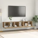 Set Cabinet TV Stejar Artisan MDF, Furnir Mediu Cabinet TV GartenMobel Dekor
