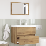 Set de mobilă pentru baie 2 piese Stejar artizanal Lemn prelucrat GartenMobel Dekor