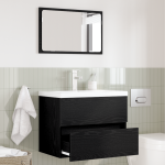Set de mobilier pentru baie 2 piese Stejar negru Lemn prelucrat GartenMobel Dekor