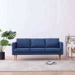 Canapea cu 3 locuri, albastru, material textil GartenMobel Dekor
