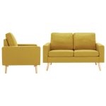 Set de canapele, 2 piese, galben, material textil GartenMobel Dekor
