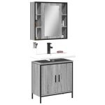 Set mobilier de baie, 2 piese, gri sonoma, lemn prelucrat GartenMobel Dekor