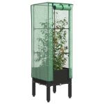 Strat înălțat cu husă de seră, aspect ratan, 40x40x140 cm GartenMobel Dekor