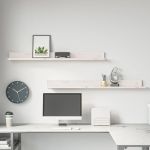 Rafturi de perete, 2 buc., alb, 110x11x9 cm, lemn masiv de pin GartenMobel Dekor