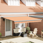 Marchiză retractabilă automată galbenă și portocalie 400x300 cm GartenMobel Dekor