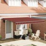 Marchiză retractabilă manuală portocalie și maro 400x300 cm GartenMobel Dekor