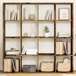Bibliotecă, lemn vechi, 137,5x29x137,5 cm, lemn prelucrat GartenMobel Dekor