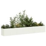 Jardinieră alb 280x40x40 cm Oțel laminat la rece GartenMobel Dekor