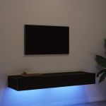 Mobilier TV cu lumini LED, 2 buc., stejar negru, 60x35x15,5 cm GartenMobel Dekor