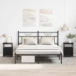 Noptiere 2 buc. stejar negru 34x35,5x50 cm lemn stratificat GartenMobel Dekor