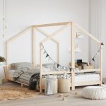 Cadru pat pentru copii, 2x(80x200) cm, lemn masiv de pin GartenMobel Dekor