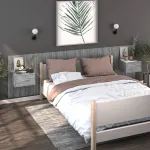 Noptiere de perete, 2 buc., gri sonoma GartenMobel Dekor