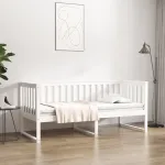 Pat de zi fără saltea alb 75x190 cm lemn masiv de pin GartenMobel Dekor