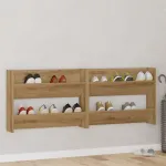 Biblioteci pentru pantofi - Set de 2, Stejar Artisan, 80x18x60 cm, Din lemn compus GartenMobel Dekor