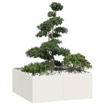 Jardinieră alb 100x100x40 cm oțel GartenMobel Dekor