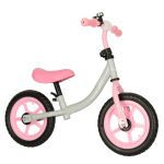 Bicicleta fara pedale pentru copii 80x40x57 cm, reglabila, roti din spuma, 1.8 kg, gri roz Household NewTrend