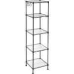 SONGMICS Raft metalic 30x30x124 cm, 5 niveluri, rafturi ajustabile si carlige incluse, structura otel si plastic, negru Household NewTrend