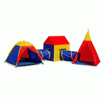 Set corturi de joaca 5 in 1 cu tunele si casuta, pliabil, pentru interior si exterior, multicolor Household NewTrend