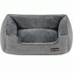 FEANDREA Pat pentru caini, cu margini groase ridicate, antiderapant, husa detasabila, marime M, 70x55x21 cm, gri Household NewTrend