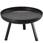 Semineu de gradina 60x36 cm, otel gros 2 mm, cu picioare detasabile, rezistent la temperaturi inalte, negru Household NewTrend