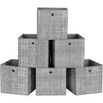 SONGMICS Set 6 cutii de depozitare, pliabile, din material textil, 30x30x30 cm, gri Household NewTrend