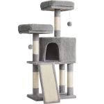 FEANDREA Ansamblu de joaca pisici, tip copac, cu 2 culcusuri si ascunzatoare, 50x35x115 cm, gri deschis Household NewTrend
