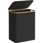 SONGMICS Cos de rufe textil, pliabil, cu 2 compartimente detasabile, 130L, 52x39x71 cm, negru Household NewTrend
